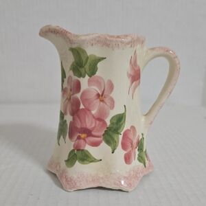 Vintage Hand Painted Small Cash Family Blue Ridge Pottery Floral Pitcher